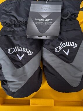 Callaway Thermal Mitts 2 Pack One Size Black Gray Golf Fleece Winter . Bin 8 # 8